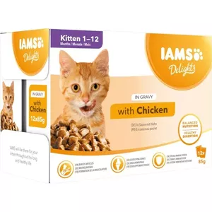 IAMS Delights Kitten Chicken in gravy - mitrā kaķu barība - 12 x 85g