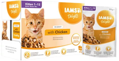 EUKANUBA IAMS Delights Kitten Chicken mitrā