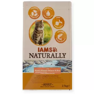 IAMS Naturally Adult North Atlantic salmon & rice - сухой корм для кошек - 2,7 кг