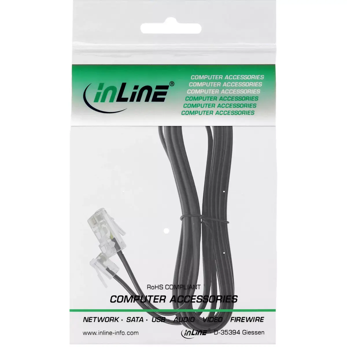 Modulārais kabelis InLine RJ45 8P4C / RJ11 6P4C Photo 3
