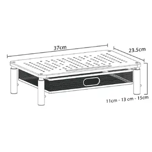 Monitor stand MACLEAN MC-947 for 13–32 inch screens, freestanding, height 11/13/15 cm, max load 20 kg, 370x235 mm