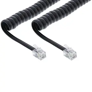 Telephone Coiled Cord InLine RJ10 4P4C 18893 2m black