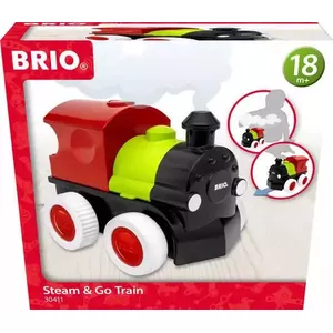Vilciens BRIO Steam & Go Train Daudzkrāsains Koks no 1.5 gadiem