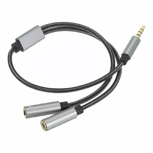 Audio adapter RoGer SP35Y 2x 3.5mm stereo microphone 4-pin