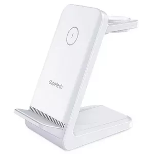 Bezvadu lādētājs statīvs CHOETECH T608-F 15W 3‑1 priekš telefona, austiņām un viedpulksteņa