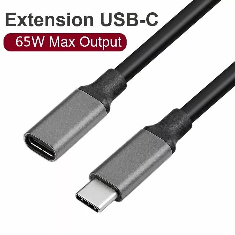USB-C pagarinājuma kabelis RoGer RO-USBC-EXT-1M-BK 10Gbps