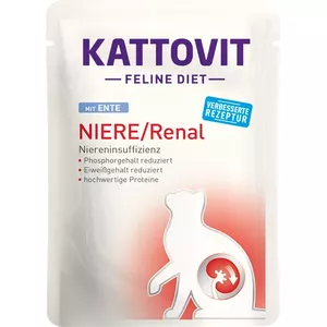 Veterinārais sauso barība pieaugušām kaķēm KATTOVIT, Kattovit Dry Food 85g — Pīle, 85 g iepakojums, nieru darbības traucējumiem