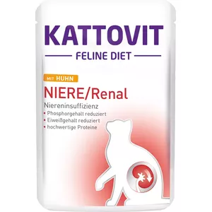 Mitrs barības produkts kaķiem KATTOVIT KATTOVIT Feline Diet 85 g maisiņš — vistas garša, pieaugušiem kaķiem, nieru atbalstam