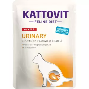KATTOVIT корм для кошек Urinary Adult Телятина 85 г саше, белок 9%, влажность 80%, жир 4%