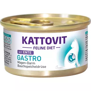 Консервы для кошек KATTOVIT KATTOVIT Feline Diet 85 г — для взрослых, вкус утки, влажный рацион для поддержки пищеварения