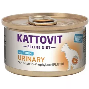 Mitrs kaķu barības KATTOVIT Feline Diet Urinary tuncis maisiņš 85 g — urīnceļu atbalsts, mitrums 78%, olbaltumvielas 11%