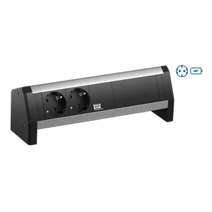 Электрическая розетка Bachmann Desk 2 AC выхода для внутреннего использования алюминий пластик