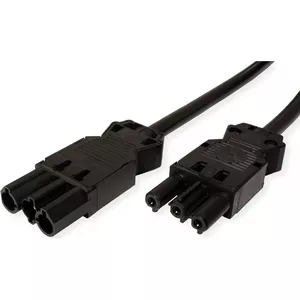 Power extension cable Bachmann GST18-3 plug to coupler, halogen-free, black, 0.5 m