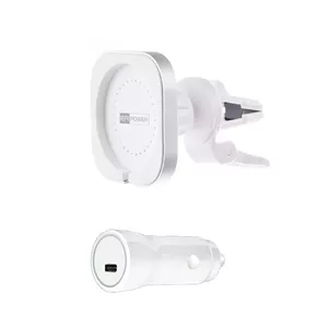 Car vent mount ER ERPWCMCH-WH for MagSafe Charger with 20W car charger, White