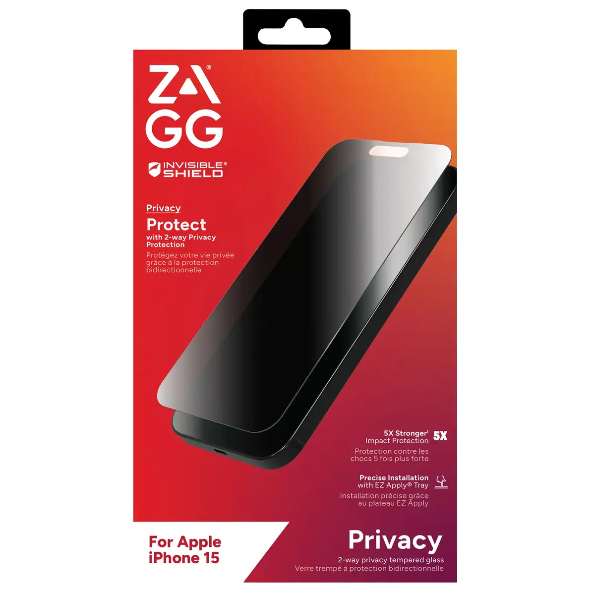 InvisibleShield Glass Elite Privacy AM E Apple iPhone 15 Ekrāns Photo 5