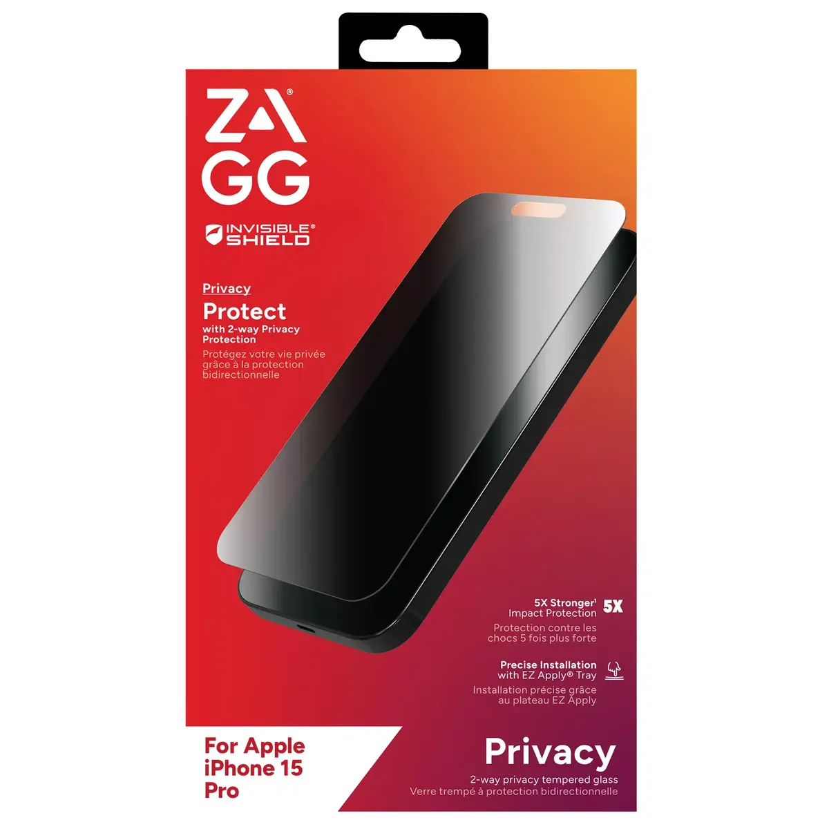 ZAGG InvisibleShield Glass Elite Privacy AM E Apple iPhone 15 Pro Photo 5