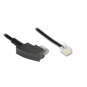 Telephone cable good connections Alcasa T2A-10 10 m Black TAE-N to RJ-11