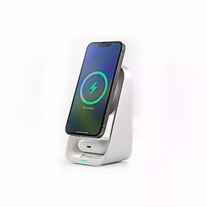 ER MagSafe 2-in-1 Charging Stand ERPWMA21BL-WH — ER brand wireless MagSafe charger for iPhone and AirPods, white