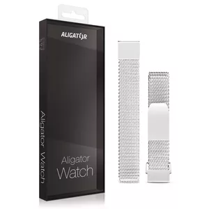 Metal watch strap ALIGATOR 16AW0008, 16 mm, silver