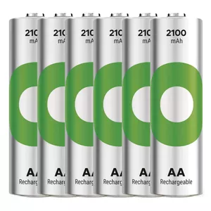 Uzlādējamas AA baterijas GP ReCyko 2100 HR6 – 6 gab., 2100 mAh NiMH