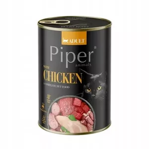 Влажный корм для кошек Dolina Noteci Piper Animals с курицей 400 г, полноценный для взрослых, белок 11%, жир 5%, влажность 80%