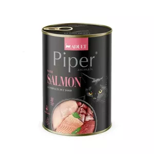 Mitrais kaķu barība dolina noteci Piper ar lasi, 400 g, bez graudiem, pieaugušiem kaķiem, kārbiņa