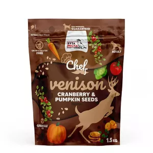 Dry dog food SYTA MICHA Chef Venison with cranberry and pumpkin seeds 1.5 kg — adult dogs, 27% protein, 21% fat