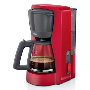 Drip coffee maker Bosch TKA3M134 — 1.4 L water tank, 15‑cup capacity, red