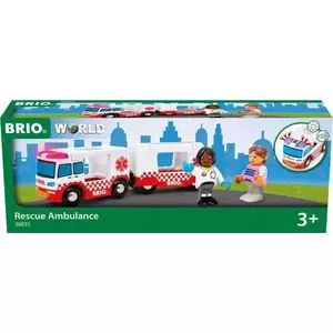 Игрушечная скорая BRIO Rescue Ambulance, пластик, для детей от 3 лет, красно‑белая