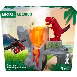 Деревянный игровой набор BRIO «Вулкан с динозавром», многоцветный, 3+