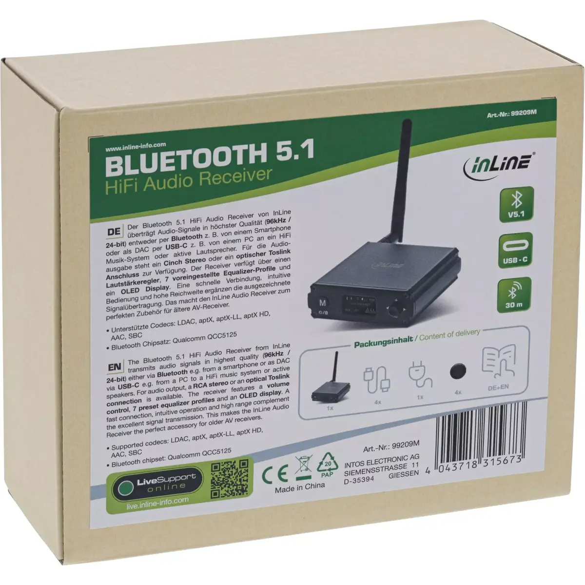 InLine Bluetooth 5.1 HiFi Receiver & USB DAC Photo 8
