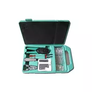 Tool set XtendLan KITLAN114 — crimping tool, punch down tool, cable stripper, network tester, connectors for structured networks