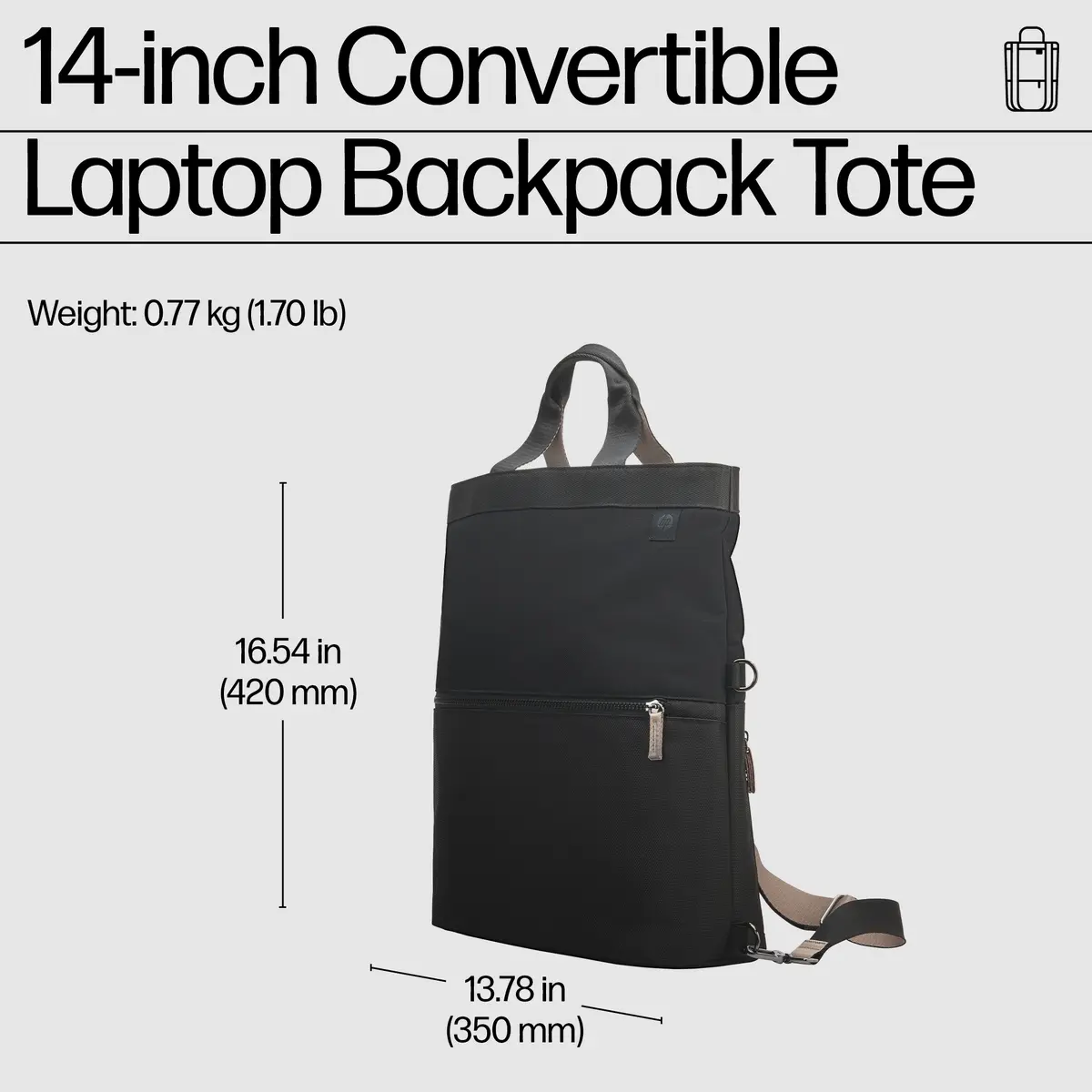 HP Convertible Laptop Backpack Tote Photo 3