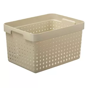 Storage Basket NHG Seoul plastic basket model 2750237, light brown, 36×27×21 cm