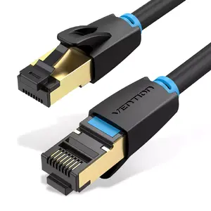 Vention Cat.8 SFTP Patch Cable 0.5M Black RJ-45 Gold Plating