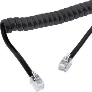 InLine Handset spiral cable RJ10 4P4C M/M black max 4m