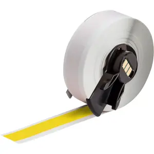 Self-adhesive continuous printer label Brady M6C-500-595-YL — Yellow, gloss, width 1.27 cm, length 15.2 m