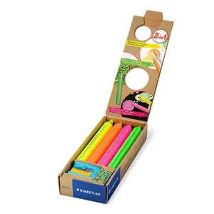 Staedtler Noris Junior 140 C4P1 Watercolour Pencils Neon 4 Pack with Green Orange Pink Yellow Colors