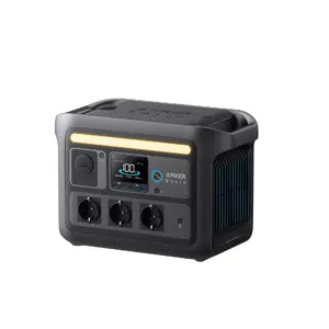 Pārnēsājama barošanas stacija Anker Solix C800X — akumulators 768 Wh, 1200 W jauda, 3×AC, 2×USB‑C, 2×USB‑A, saules un auto uzlāde, melna