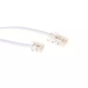 Flat telephone cable ACT White 1 meter RJ11 RJ45