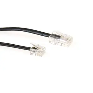 ACT modulārais tālruņa kabelis ar RJ11 un RJ45 vīrišķajiem savienotājiem, 2 metri, melns