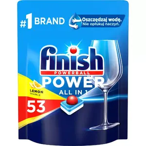 Trauku mazgājamās mašīnas tabletes Finish Power All-in-1, citrona aromāts, 53 gab.