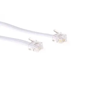 ACT Balts plakans telefona kabelis 3 metri ar RJ12 savienotājiem