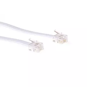 Flat telephone cable ACT White 10 meter RJ12 connectors TD5610