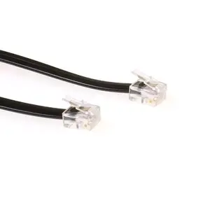 Flat telephone cable ACT Black 5 meter TD5705