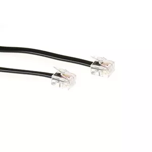 Flat telephone cable ACT Black 1 meter RJ11 connectors