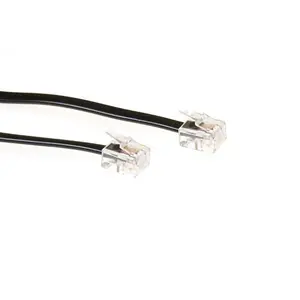ACT Black 5 meter flat telephone cable with RJ11 male connectors TD5505