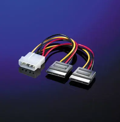 Y-barošanas kabelis ROLINE 4-Pin HDD uz 2x SATA Photo 2