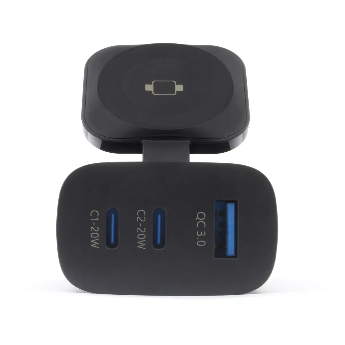 RealPower 450476 AC lādētājs — 2× USB‑C, bezvadu Photo 2