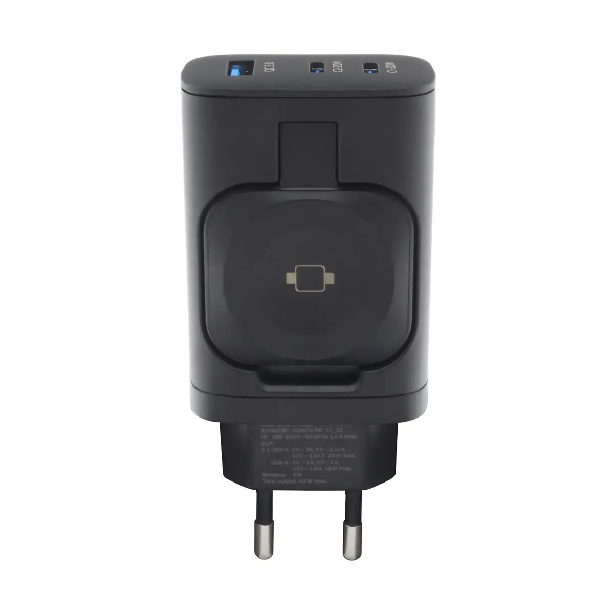 RealPower 450476 AC lādētājs — 2× USB‑C, bezvadu Photo 3